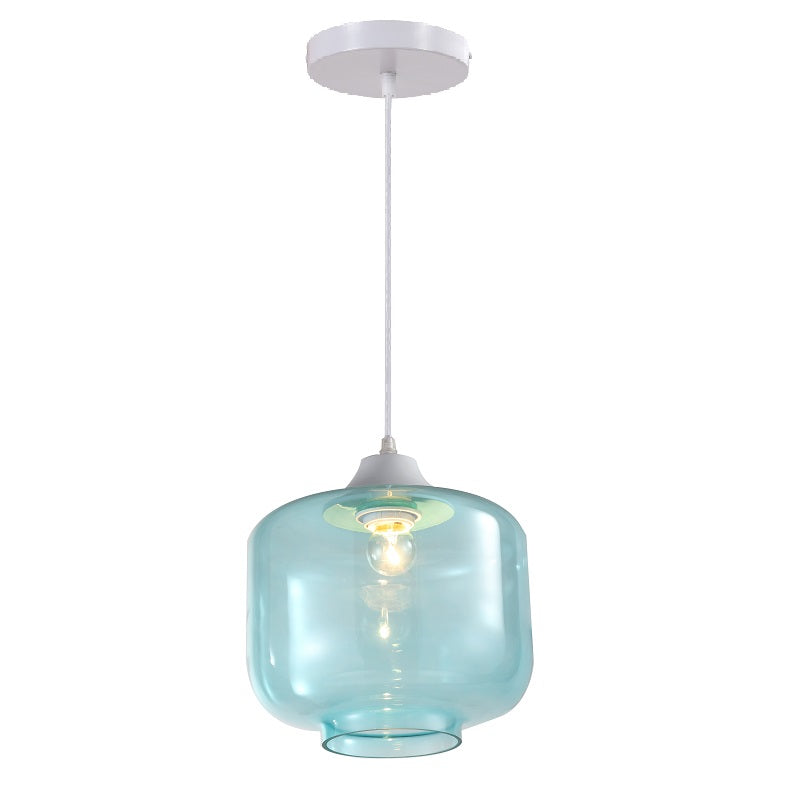 Blue pendant light, Glass pendant light, Blue glass pendant light