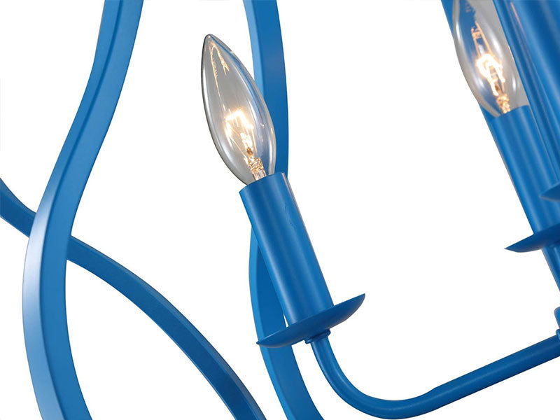Magnolia Chandelier, Cerulean Blue - Floor Model