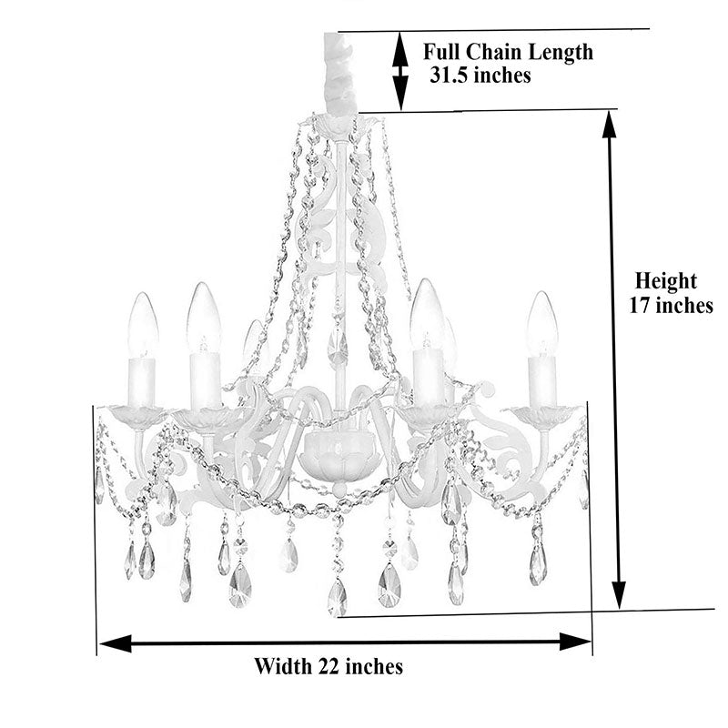 Ashley Chandelier, Clear Crystals