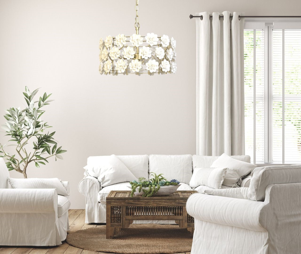 living room light, flower & gold chandelier,