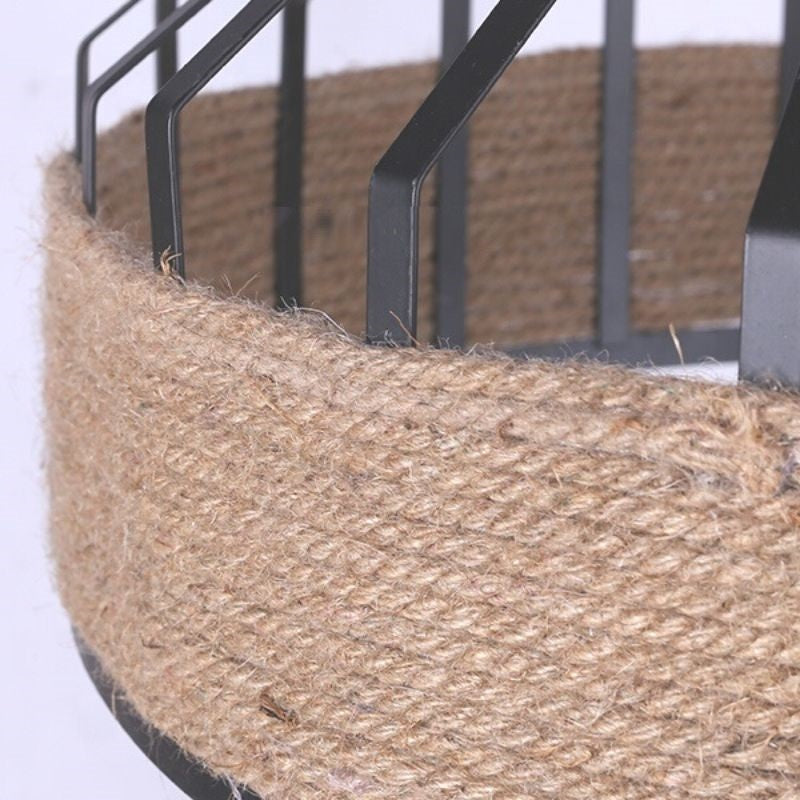 rope light, black iron light, industrial light look,