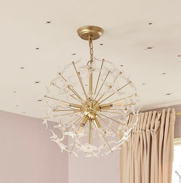 sputnik chandelier, glass chandelier, globe chandelier, gold chandelier