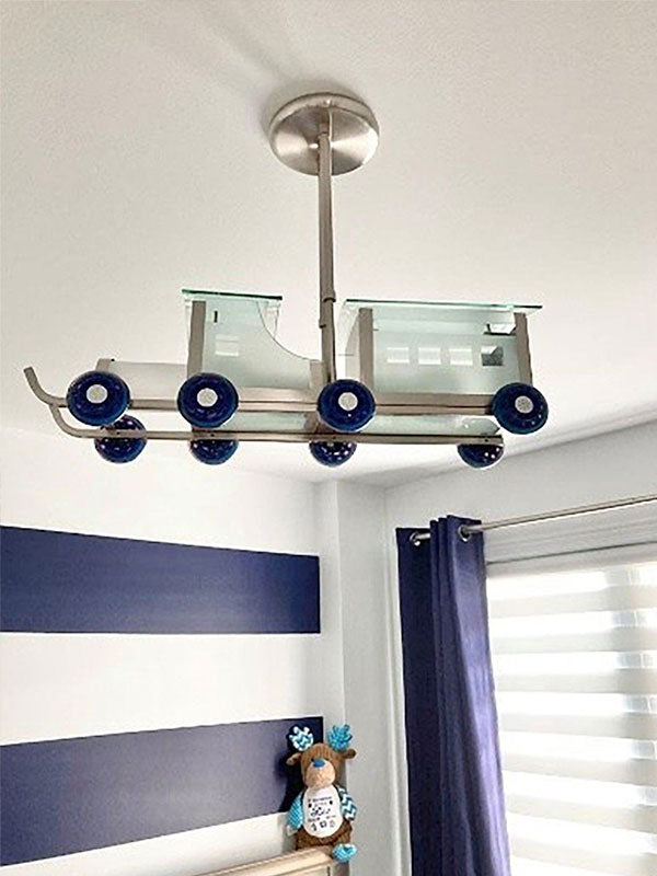 Train chandelier, train ceiling light, train light fixture