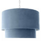 blue velvet chandelier, blue pendant light, blue light fixture, blue ceiling light