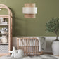 rattan light in nursery room, rattan ceiling light in kids room