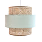 rattan pendant light, rattan ceiling light, rattan chandelier, rattan light, seafoam green light, seafoam green ceililing light