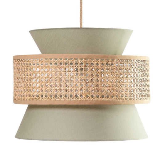 Maui rattan pendant light, rattan ceiling light, green rattan light