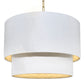 white and gold chandelier, white velvet chandelier, white chandelier with gold lining