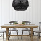 black rattan pendant light in dining room, black rattan light