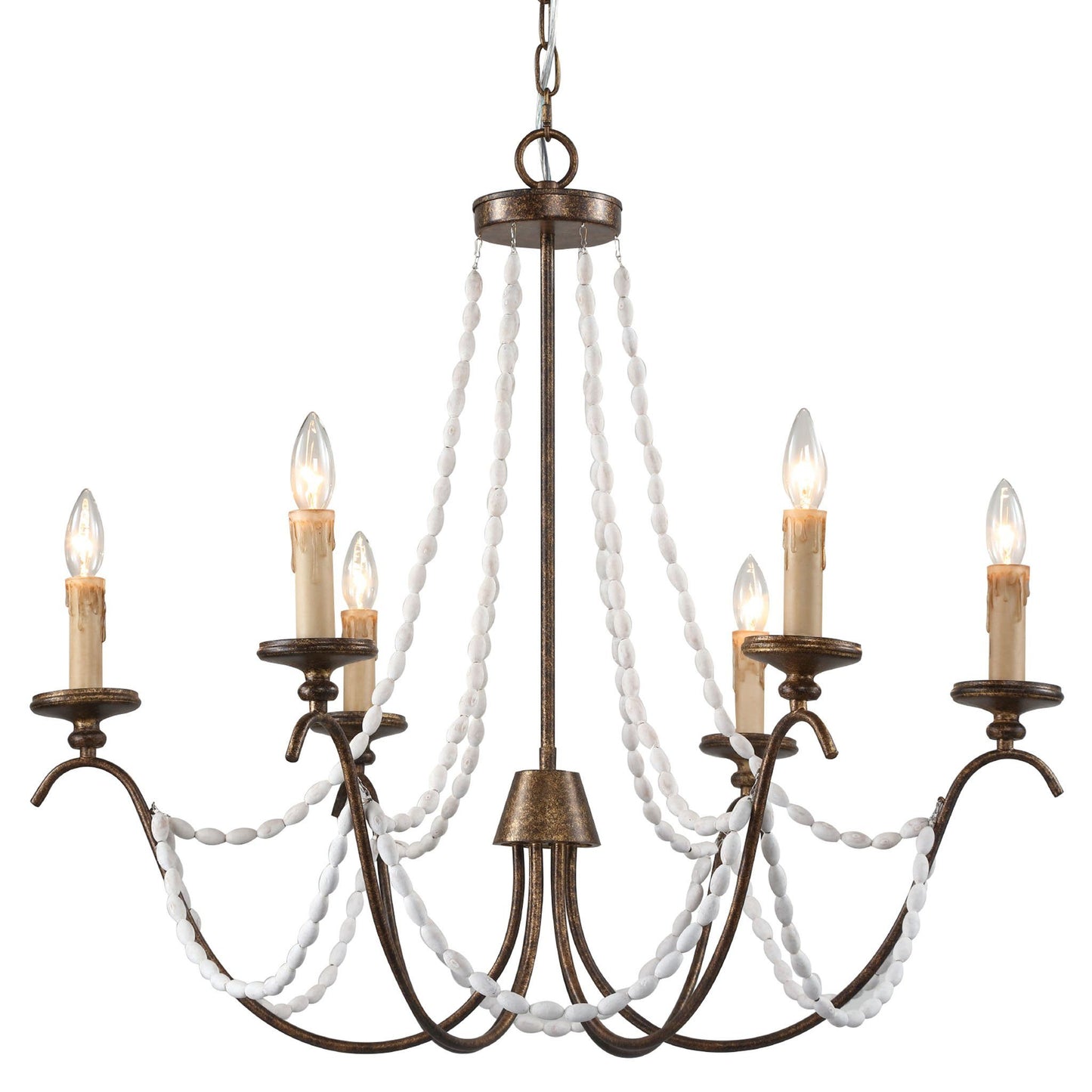 traditional chandelier with wooden beads, classic chandelier with wood beads