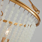 glass beads and gold chandelier, entranceway ceiling light