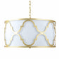 Gold and white drum chandelier, elegant chandelier
