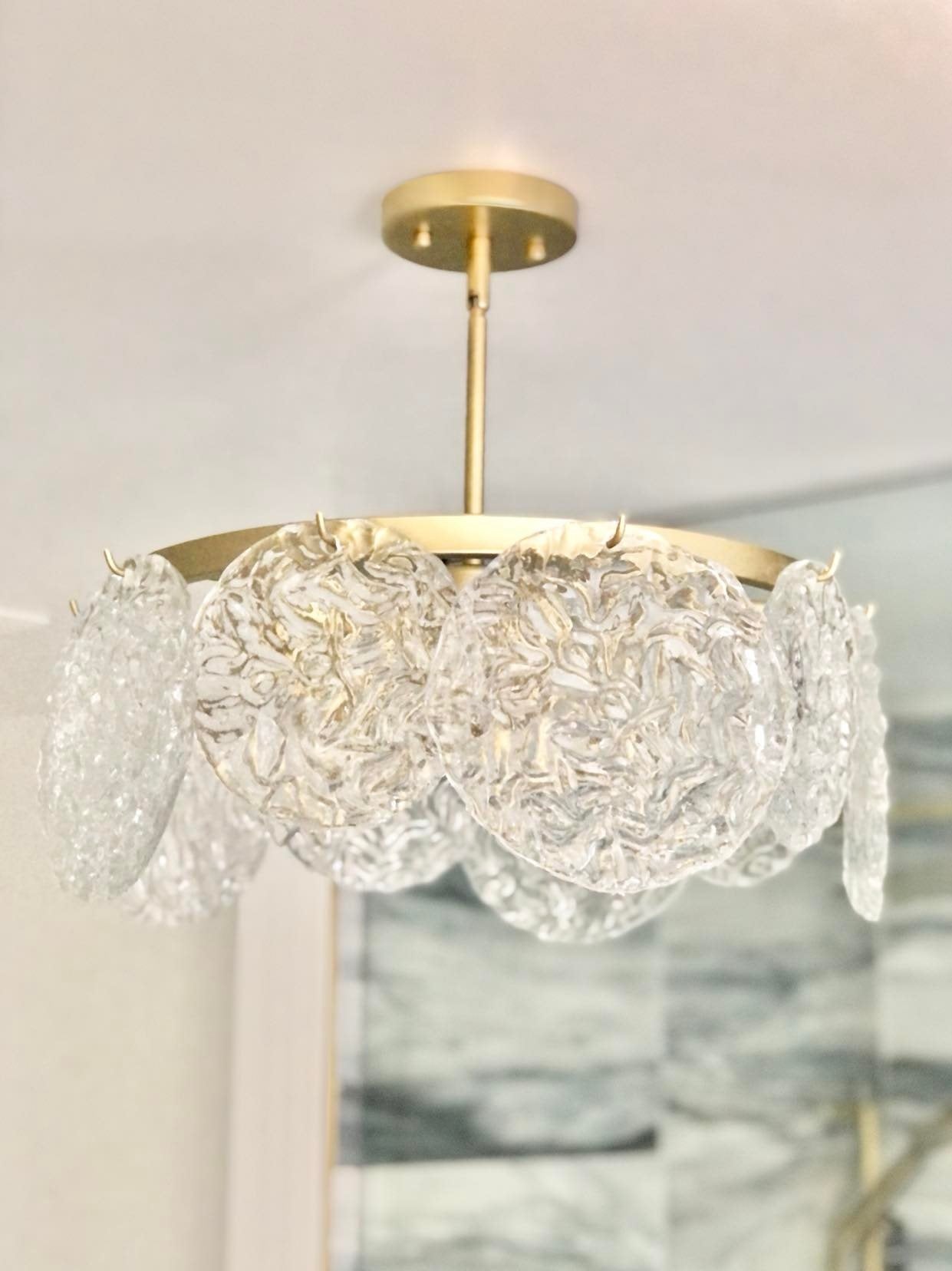 glass chandelier, gold chandelier, glass ceiling light, bathroom light fixure, trending light fixture