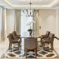 Luxury dining room with classic chandelier