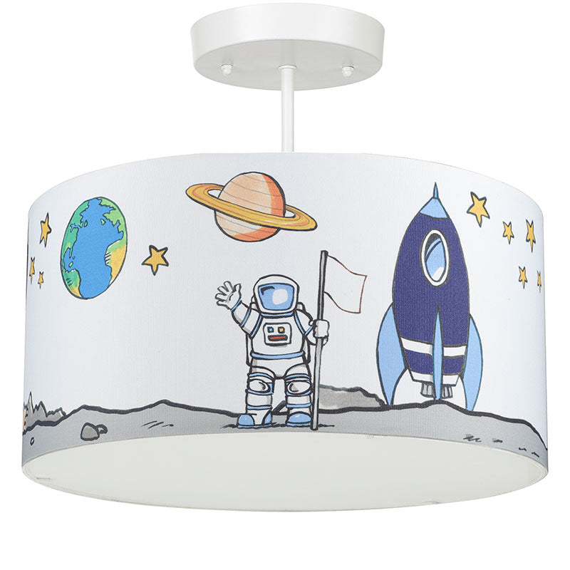 flush mount lights, kids bedroom light, circular lighting, childrens lights, theme lights, astronaut light