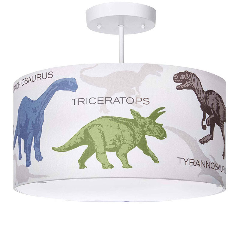 dinosaur light, dinosaur lamp, dinosaur ceiling light, dinosaur drum light, dinosaur light fixutre, kids lighting, childrens light