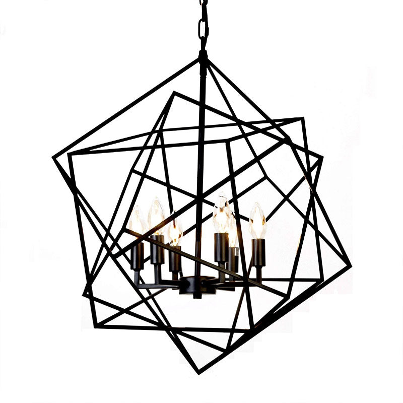 black geometric chandelier, modern chandelier, trending chandelier, black chandelier