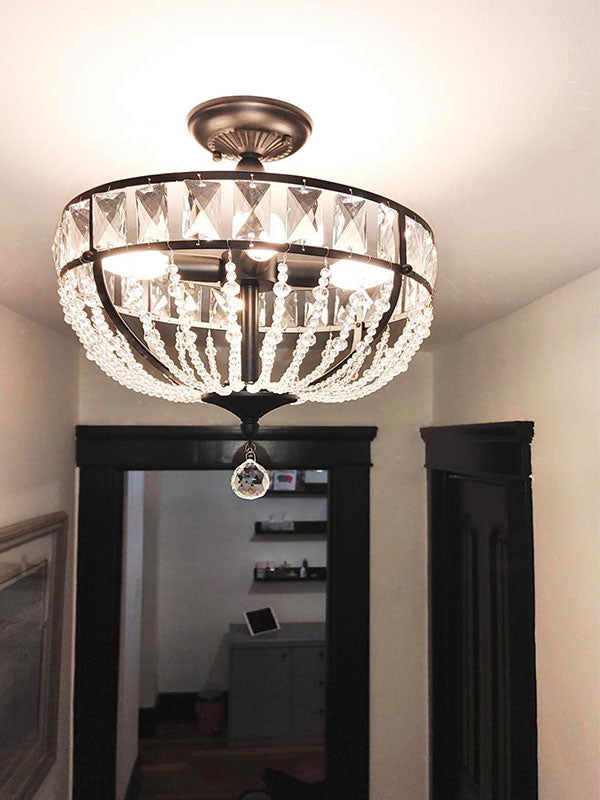 hallway entry lights, crystal entryway light, black entry way light, black and crystal hallway lights