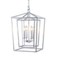 Silver lantern chandelier, silver cage chandelier