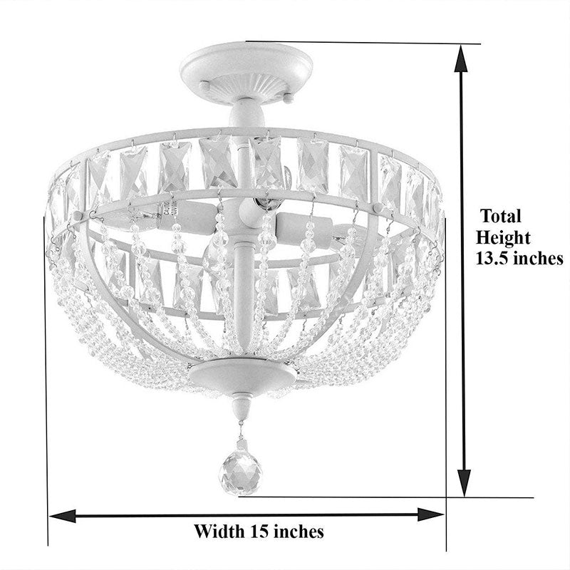 Semi flush light fixture, modern chandelier, crystal& iron light