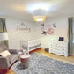White Velvet Chandelier, Nursery Light Fixtures, childrens lights, chandelier for girls room, nursery ceiling light