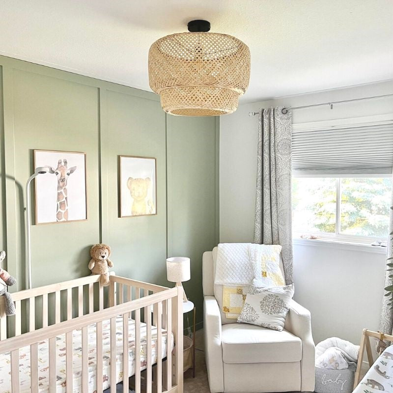 Willow Double Wicker, nursery ceiling light, nursery chandelier, childrens lights, kids lighting